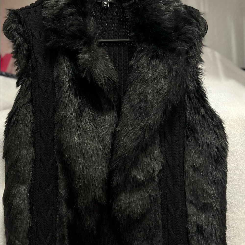 XOXO Black Faux Fur Garment